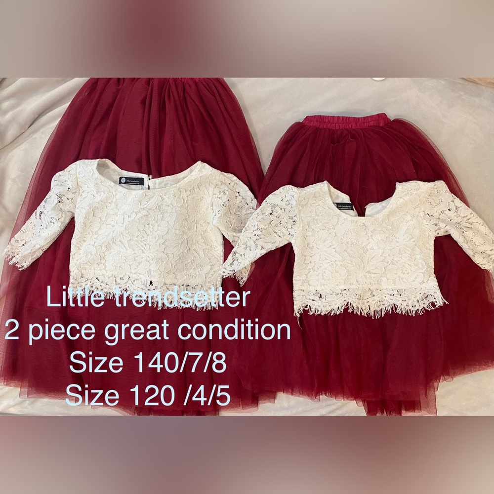 Two matching Little trendsetters two piece dresses